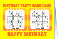 Level 3+4 Birthday Party Game Card Invitation card