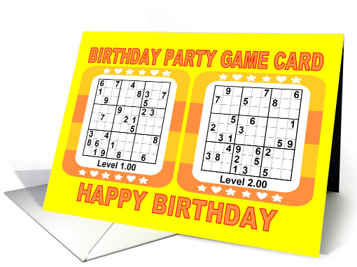 Level 1+2 Birthday Party Game Card Invitation card (415929)
