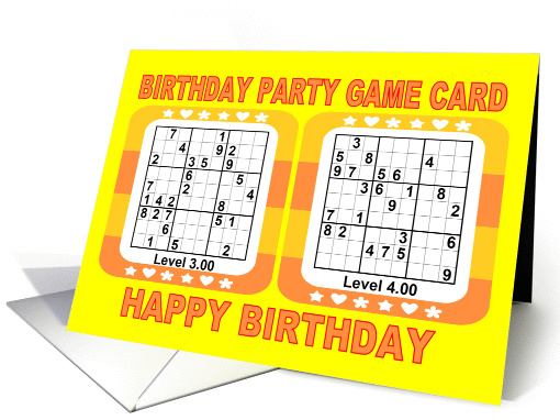 Level 3+4 Birthday Party Game Card Sudoku card (415935)