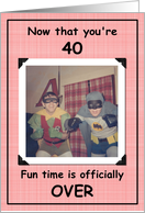 40th Birthday - Man boy card