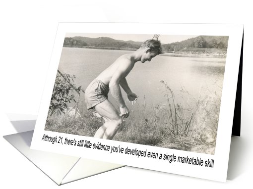 21st Birthday Guy Humor card (417586)