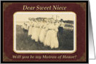 Matron of Honor - Niece card