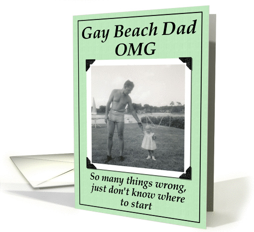 Gay Beach Dad - Father's Day card (428549)