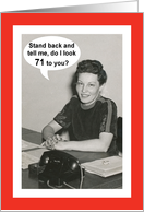 71st Birthday for her - Retro card