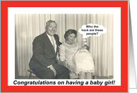 Congratulations new Baby Girl - Retro card