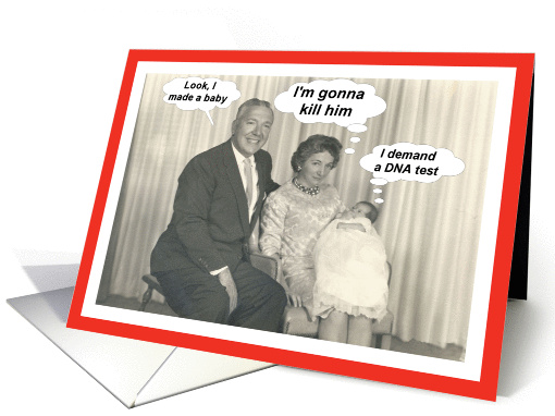 New Baby Announcement BOY - Retro card (434307)