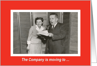 Company Move announcement - Retro card