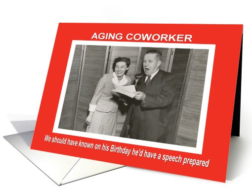 Coworker Birthday for Him - Retro card (435171)