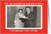 Business Apology - Retro card