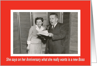 Business Anniversary for Her - Retro card