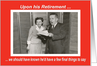 Retirement for him - Retro card