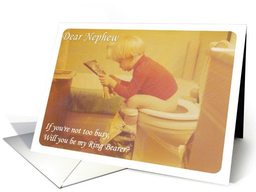 Be my Ring Bearer Nephew - Retro card (435393)