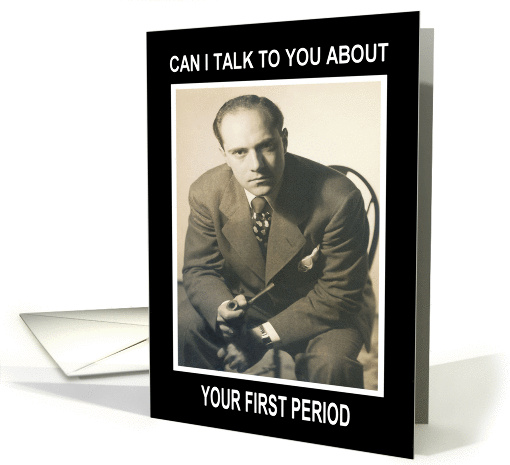 First Period Congratulations - Retro Funny card (438675)