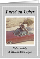 Be My Usher - Retro Funny card