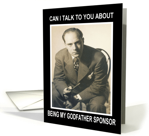 Be My Godfather Sponsor - Retro Funny card (440180)