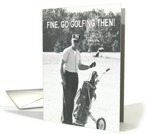 Father's Day Golf - Retro Funny card (440918)