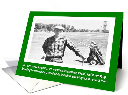 Father's Day Golf for Dad - Retro Funny card (441105)