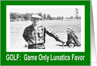 Lunatic Golf - Retro Funny card
