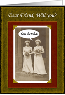 Bridesmaid - Friend - Vintage card