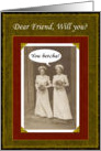 Bridesmaid - Friend - Vintage card
