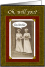 Bridesmaid - Sister in Law - Vintage card