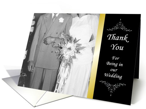Thank You Wedding Party - CLASSY BLACK card (442579)