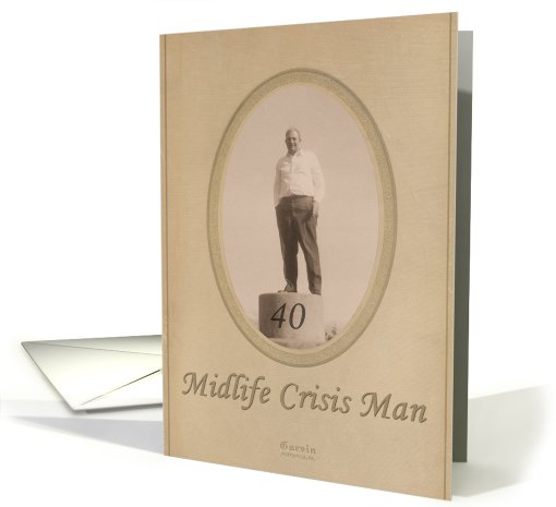 Midlife Crisis Man at 40 - Birthday card (442677)