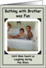 Bathing Brothers Birthday - Funny card