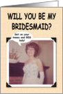 Be my Bridesmaid; Sister- Retro card