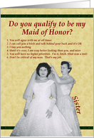 Be my Maid of Honor; Sister- Retro card