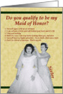 Be my Maid of Honor; Sister- Retro card