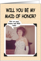 Be my Maid of Honor- Retro card