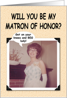 Be my Matron of Honor; Friend- Retro card