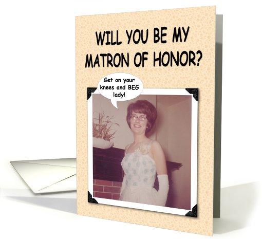 Be my Matron of Honor; Sister - Retro card (444951)