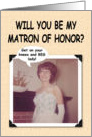 Be my Matron of Honor; Sister - Retro card