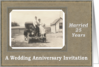 25th Anniversary Invitation - Vintage card