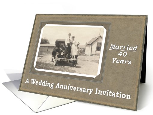 40th Anniversary Invitation - Vintage card (445177)