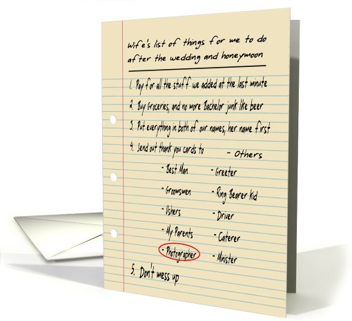 Thank you Photographer - FUNNY card (445446)
