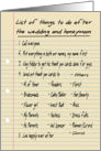 HER LIST - Wedding Thank you - FUNNY card