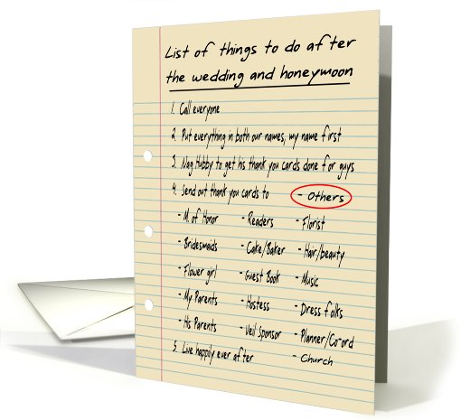 Wedding Thank you OTHER - FUNNY card (445465)