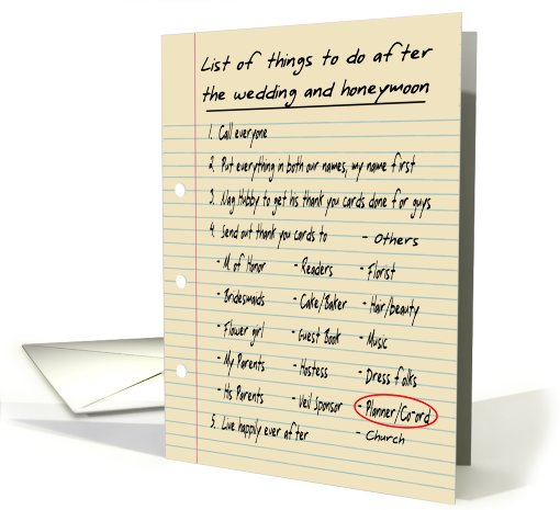 Thank you - Wedding Coordinator - FUNNY card (445510)