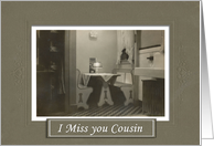 Miss You Cousin - Vintage card