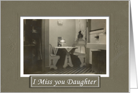 Miss You Daughter - Vintage card