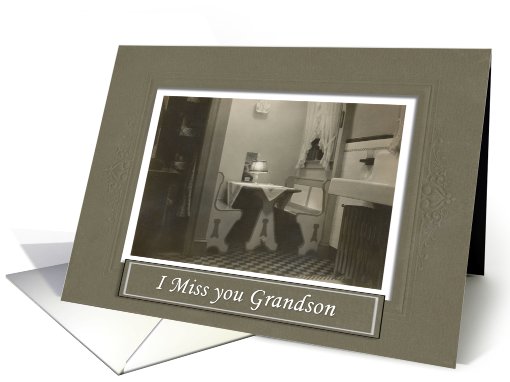 Miss You Grandson- Vintage card (449477)