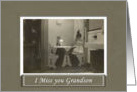 Miss You Grandson- Vintage card