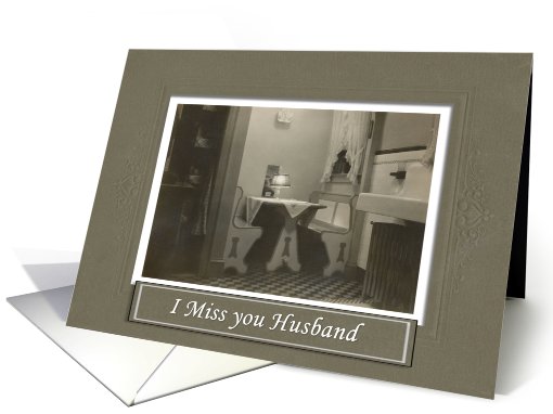 Miss You Husband- Vintage card (449480)