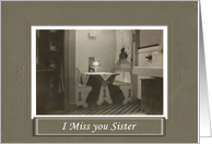 Miss You Sister - Vintage card