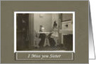 Miss You Sister - Vintage card