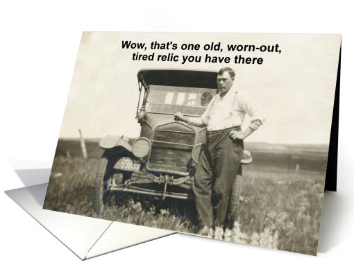 Birthday for him with car -  Funny card (493533)