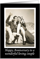 Happy Anniversary from couple - Retro card